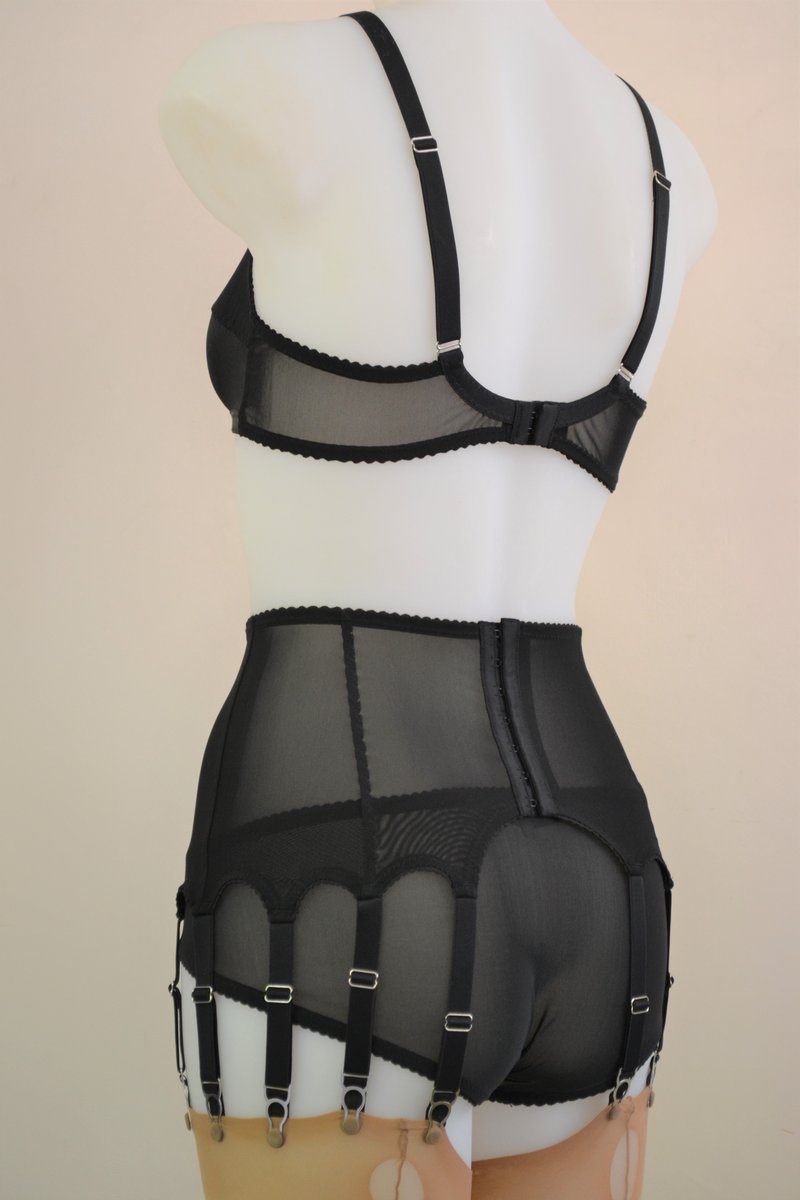 Nylonz UK Made Garter Belt 14-Strap Luxury Suspender Belt (Garter Belt) In Black - Vintage Style, Made In UK, Sizes XS-XXL Lace Garter Belt And Thigh Highs Set Nylonz UK Made Garter Belt 14-Strap Luxury Suspender Belt (Garter Belt) In Black - Vintage Style, Made In UK, Sizes XS-XXL Lace Garter Belt And Thigh Highs Set