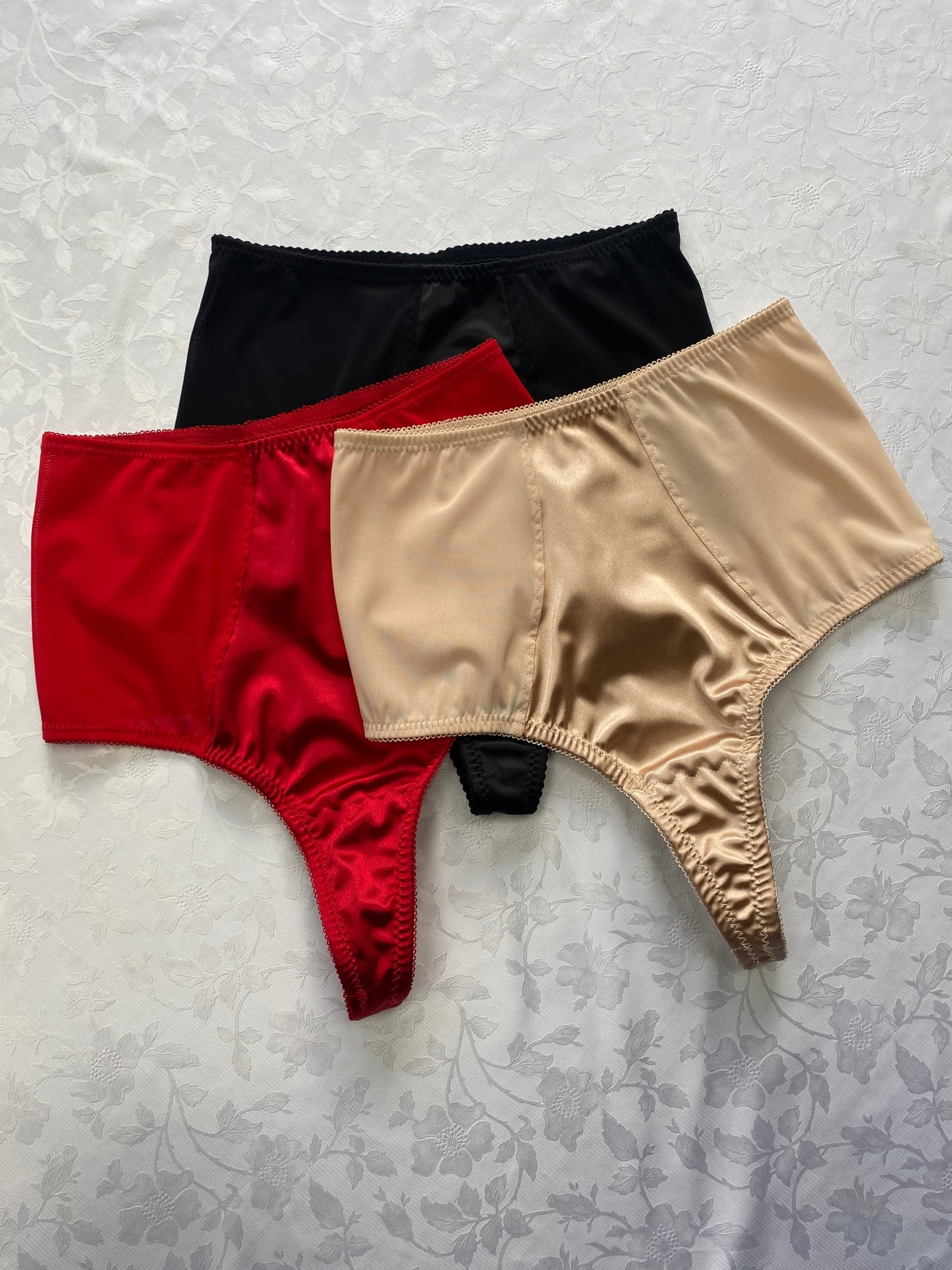 High Waisted Thong Trio