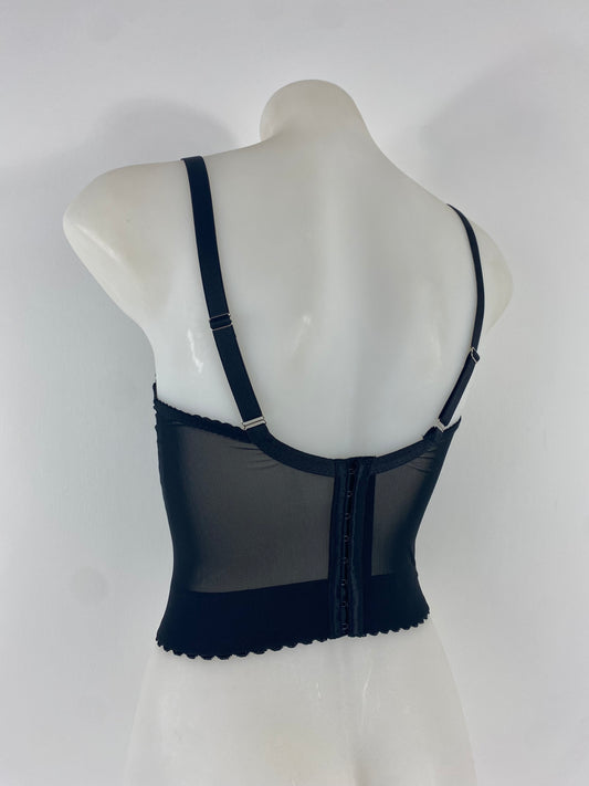 Black Cameo Longline Underwired Bra