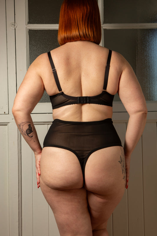 Black Classic High Waisted Thong