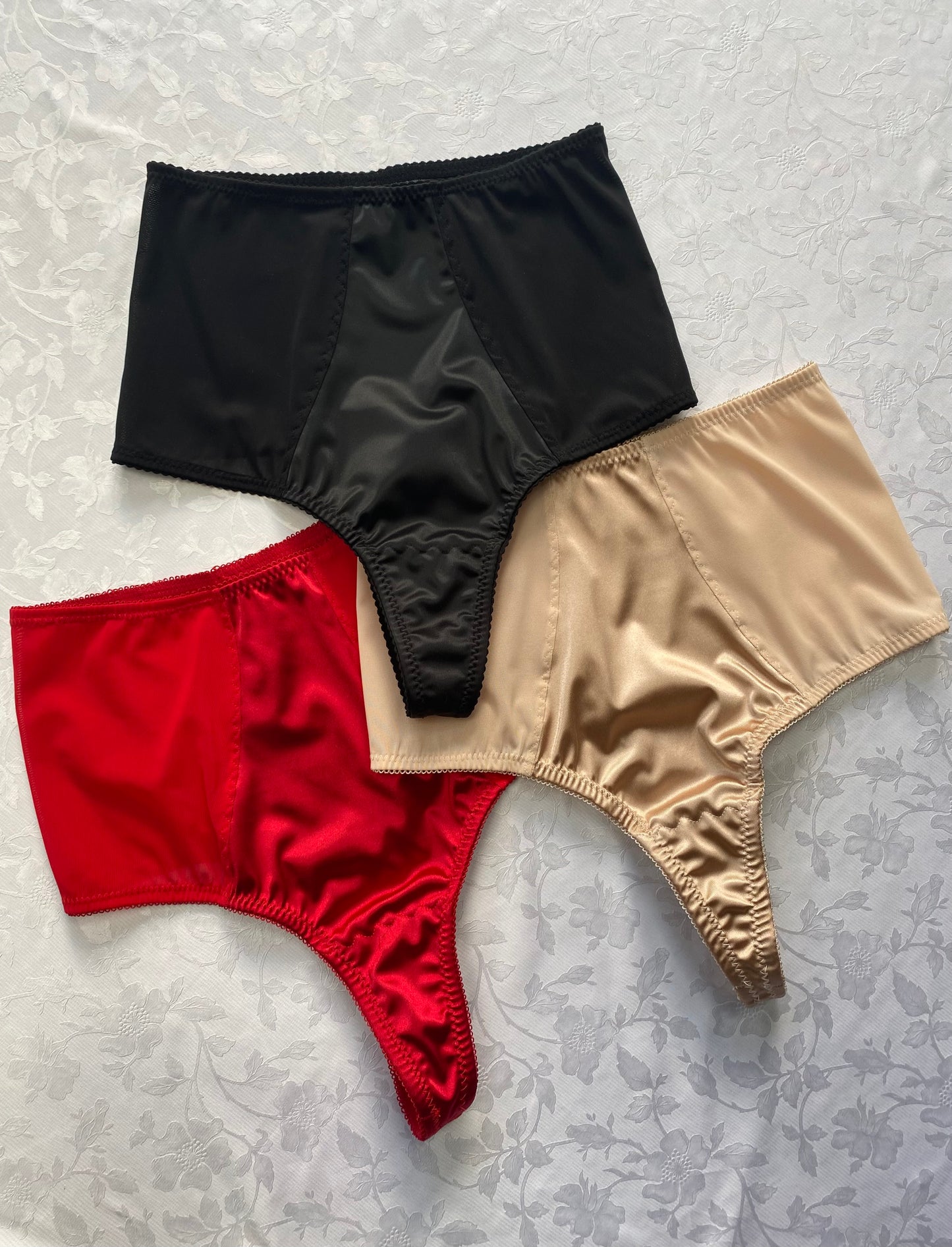 High Waisted Thong Trio