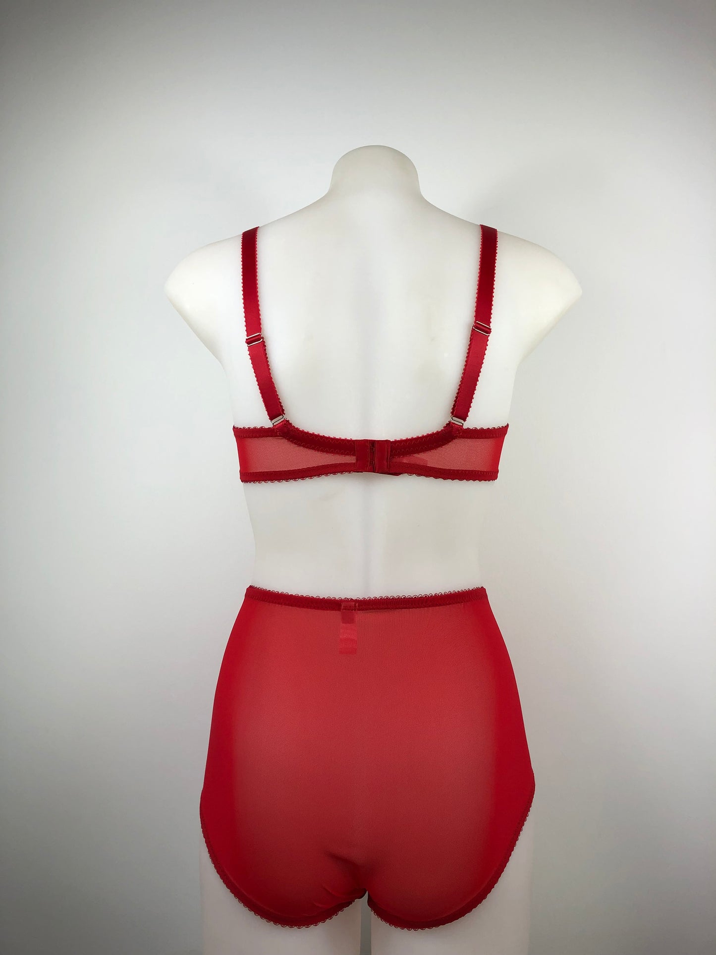 Red Satin Spiral Stitch Performer Cut Bra