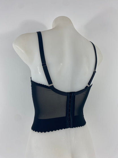 Black Cameo Longline Underwired Bra