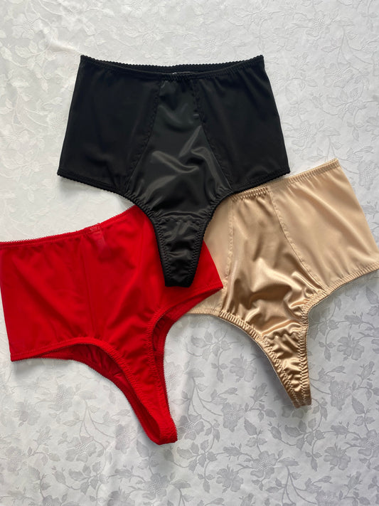 High Waisted Thong Trio