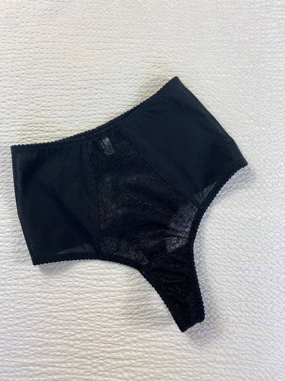 Black Cameo High Waisted Thong