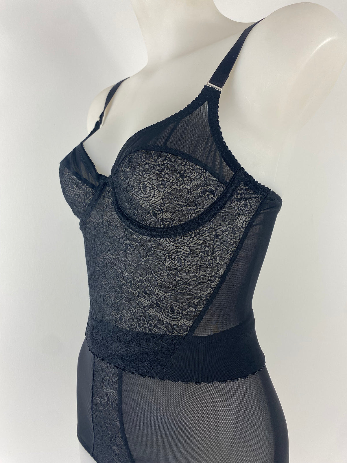 Black Cameo Longline Underwired Bra
