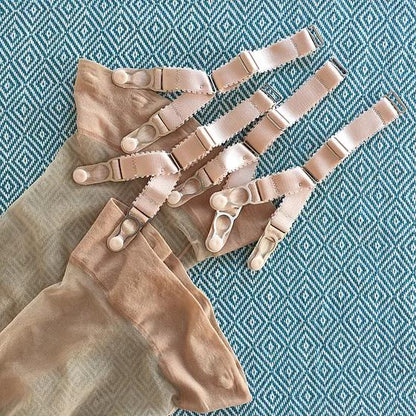  Double suspender straps Y strap garter with a hook on top to attach your corset or masque to seamed nylon stockings. 15mm wide elastic in colour black red white and nude beige biscotti peach.  20mm wide strong silver steel garter grips