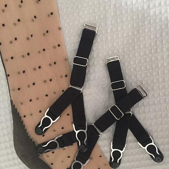  Double suspender straps Y strap garter with a hook on top to attach your corset or masque to seamed nylon stockings. 15mm wide elastic in colour black red white and nude beige biscotti peach.  20mm wide strong silver steel garter grips