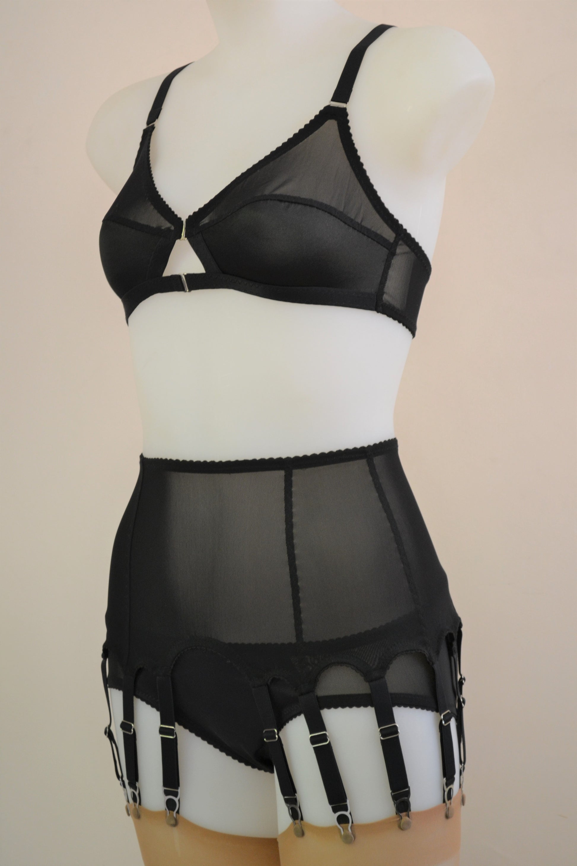 black lingerie underwear by pip and pantalaimon christmas lingerie vvalentines underwear pin up retro rockabilly vintage foundations ethically and sustainably made in the uk