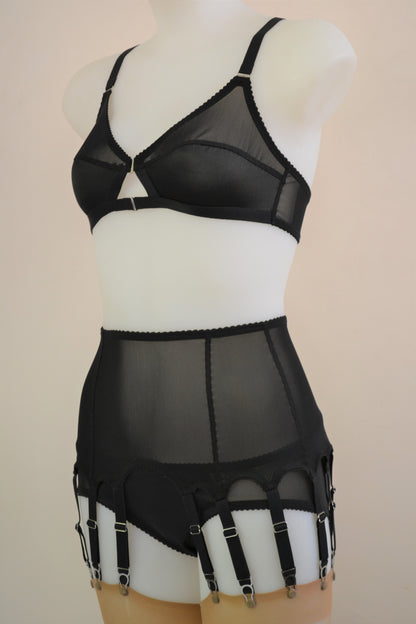 black lingerie underwear by pip and pantalaimon christmas lingerie vvalentines underwear pin up retro rockabilly vintage foundations ethically and sustainably made in the uk