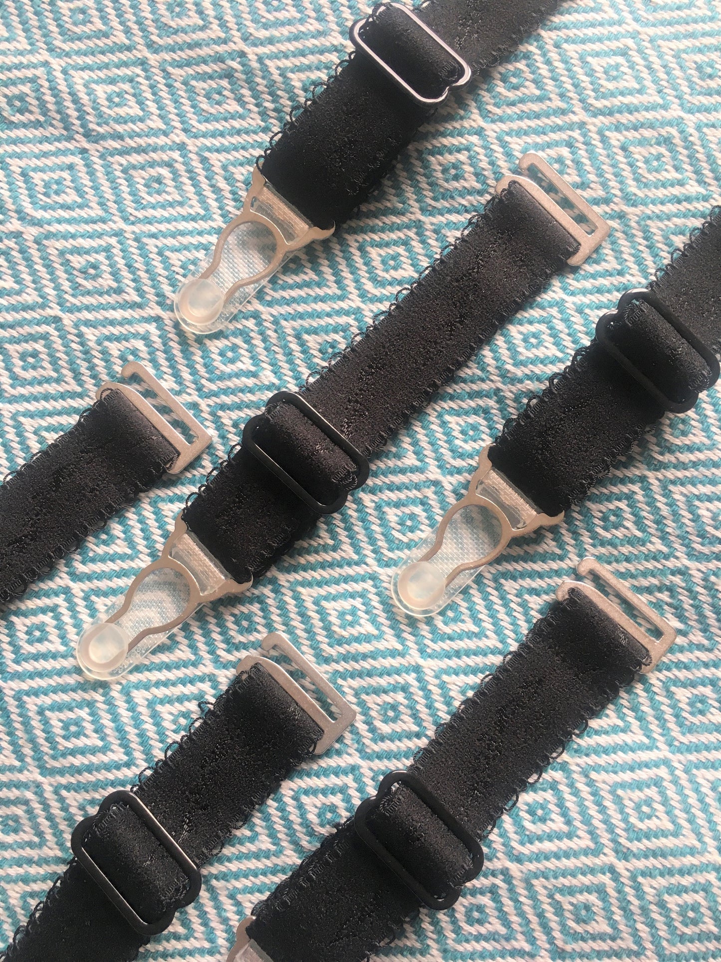 detachable suspender garter straps for lingerie and underwear. adjustable and removable replacements extra wide 20mm think strong straps for corset basque stockings garters.black elastic with strong silver steel garter grips