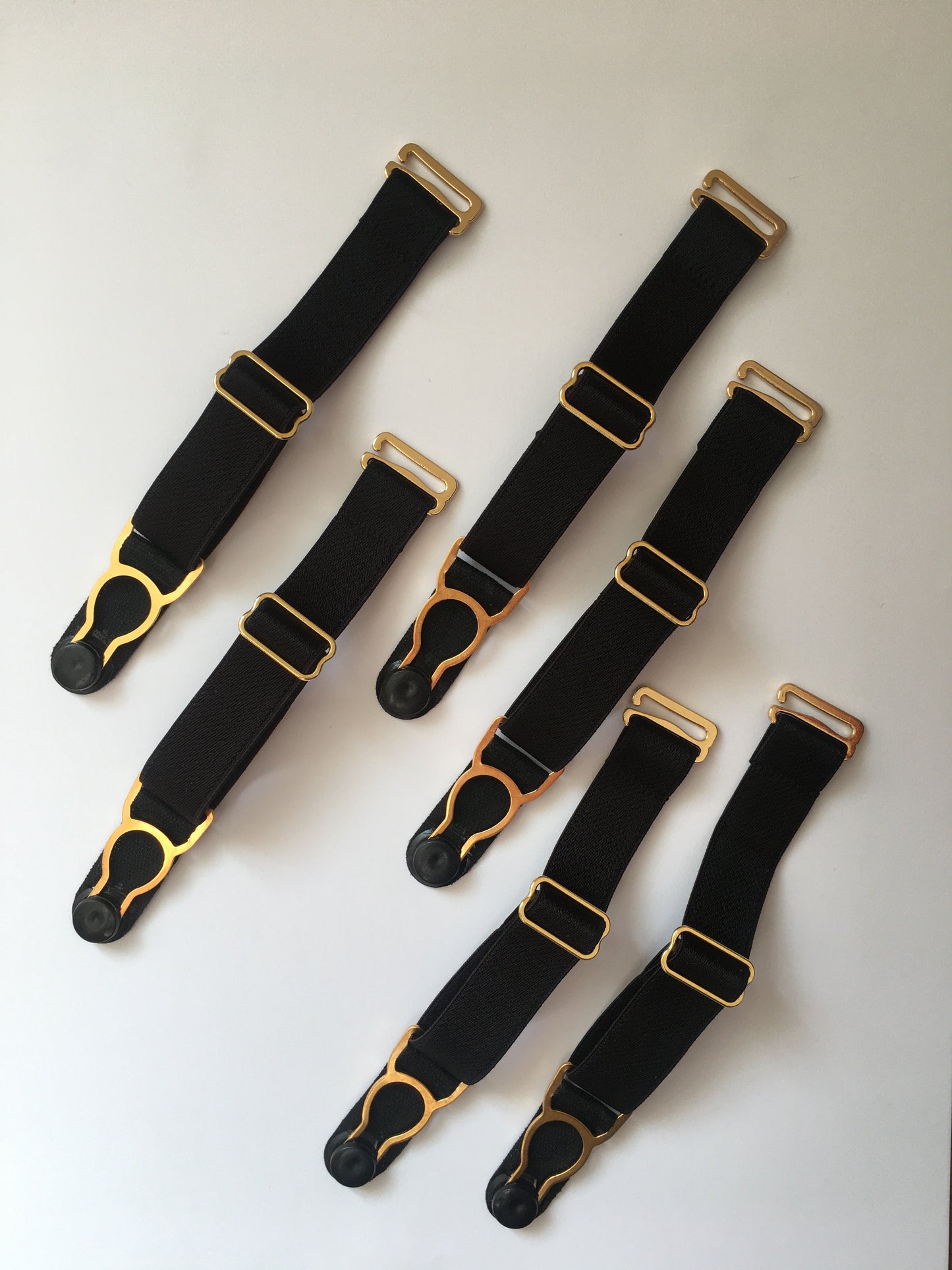 gold metal detachable removeable replacement suspender garter straps for lingerie corsets basques black and gold findings