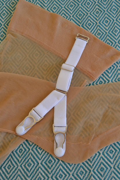  Double suspender straps Y strap garter with a hook on top to attach your corset or masque to seamed nylon stockings. 15mm wide elastic in colour black red white and nude beige biscotti peach.  20mm wide strong silver steel garter grips